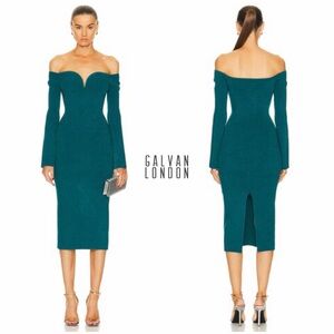 NWT - Galvan Grace Long Sleeve Dress in Teal (XL)